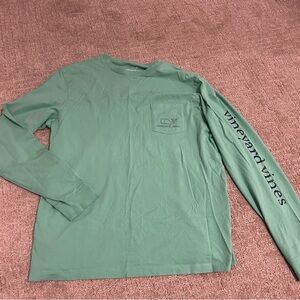 Vineyard Vines Men's Teal Long Sleeve Tee